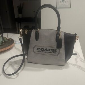 COACH Elise Satchel Bag Salt Black with gold tone hardware